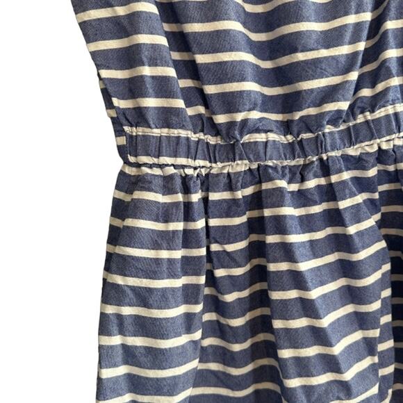 Eliza J Blue & White Striped Cotton Short Sleeve Tassel Pocket Dress Women Sz 0 - Picture 4 of 8